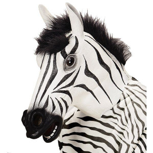 Maska Lateksowa Zebry Zebra Zwierzę Safari Zoo