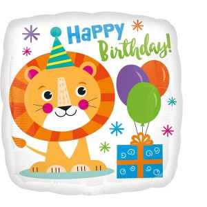 Balon Foliowy Lew Lwiątko Happy Birthday 43 Cm
