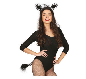 Zestaw Zebra Zebry Safari Opaska Ogon Halloween