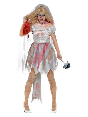 Strój Zombie Panna Młoda Halloween - S