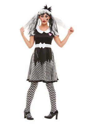 Strój Upiornej Lalki Halloween Black-white - M
