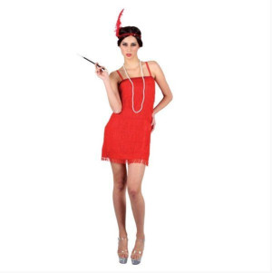 Strój Retro Lata 20 Flapper Czerwona Opaska - S