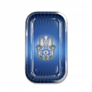 Tacka metalowa Hamsa blue 27 na 16cm