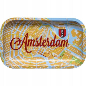 Tacka metalowa Amsterdam map duża(dł27cm/szer16cm)