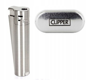Zapalniczka żarowa stalowa matt/shiny Clipper+etui