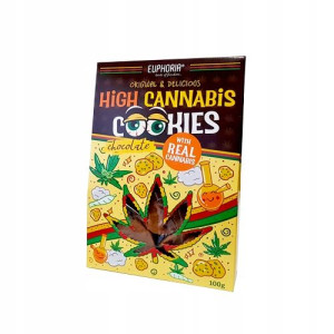 Ciasteczka konopne High Cannabis z czekoladą 100 g
