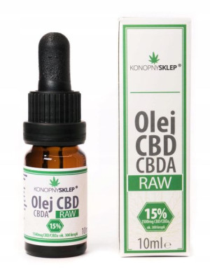 Olej konopny RAW 15% CBD+CBDA 10ML 1500mg analiza