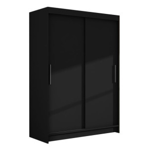 Szafa przesuwna Miami I 120cm - pojemna garderoba - CZARNY