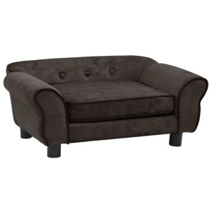 Sofa dla psa, brązowa, 72x45x30 cm, pluszowa