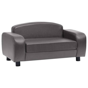 Sofa dla psa, szara, 80x50x40 cm, sztuczna skóra