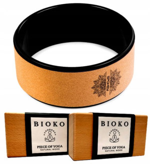 Kółko Do Jogi + Kostki Do Jogi Drewniane 2szt Joga