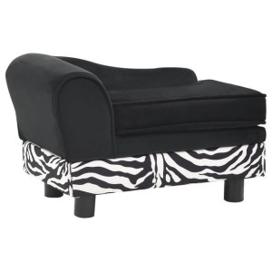 Sofa dla psa, czarna, 57x34x36 cm, pluszowa
