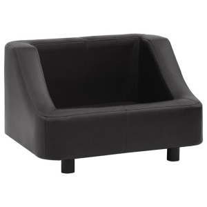 Sofa dla psa, czarna, 67x52x40 cm, sztuczna skóra