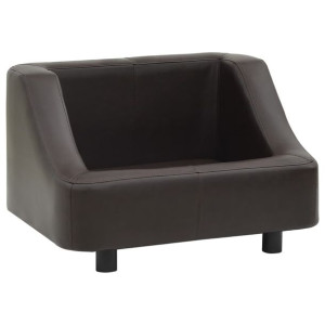Sofa dla psa, brązowa, 67x52x40 cm, sztuczna skóra