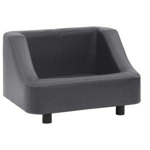 Sofa dla psa, szara, 67x52x40 cm, sztuczna skóra