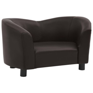Sofa dla psa, brązowa, 67x41x39 cm, sztuczna skóra