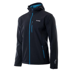 Męska kurtka softshell Hi-Tec Ivaro czarno-niebieska rozmiar M