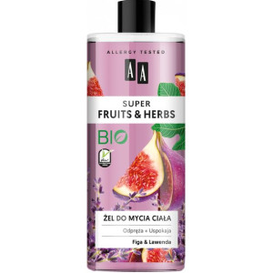 AA SUPER FRUITS&HERBS żel do mycia ciała figa&lawenda