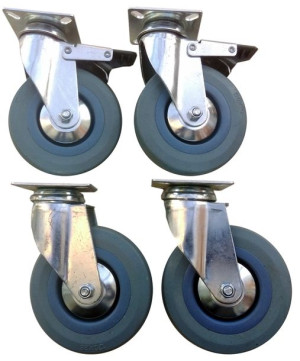 Zestaw kół 120 mm 4 szt szare 320 KG hamulec kółka