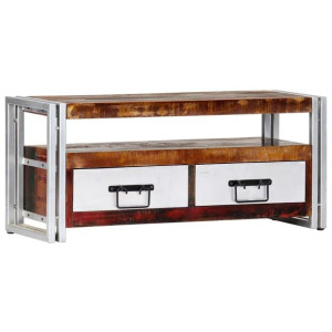 Lumarko Szafka pod TV, 90 x 30 x 40 cm, lite drewno z odzysku