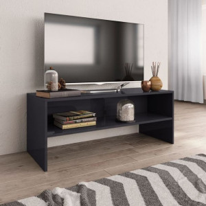 Lumarko Szafka pod TV, szara, wysoki połysk, 100x40x40cm, płyta wiórowa