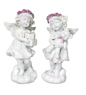 Figurka Aniołek z Prezentem lub Misiem 12,5x5,5 cm