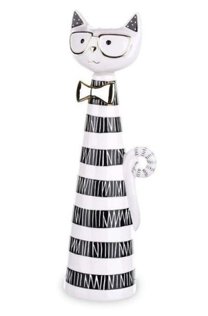 Figurka Kot Czarny Biały Ceramiczna wys. 37 cm
