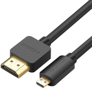 Kabel przewód HDMI - micro HDMI 19 pin 2.0v 4K 60Hz 30AWG 1,5m (czarny)