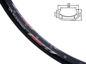 Obręcz extreme ALEXRIMS DM24 24"x32otw. kapslowana czarna (DWZ)