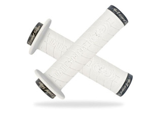 Chwyty kierownicy LIZARDSKINS LOGO FLANGE LOCK-ON klamry czarne 143mm białe