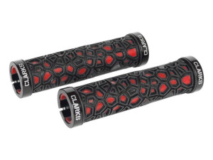 Chwyty kierownicy CLARKS CLO-208, LOCK-ON, Czarno-czerwone, Pierścienie cza