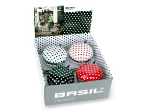 Dzwonek rowerowy BASIL BIG BELL POLKADOT 80mm, mix kolorów pudełko 4szt. (N