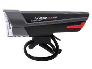 Lampka przednia SPANNINGA TRIGON 15 15 luxów/80 lumenów usb czarna (DWZ)