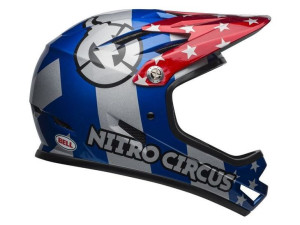 Kask full face BELL SANCTION nitro circus gloss silver blue red roz. S (52–