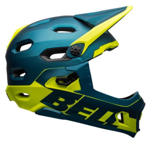 Kask full face BELL SUPER DH MIPS SPHERICAL matte gloss blue hi-viz roz. L