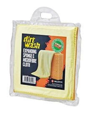 Gąbka i ścierka z mikrofibry WELDTITE DIRTWASHExpanding Sponge & Microfibre