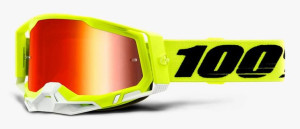 Gogle 100% RACECRAFT 2 ATTACK YELLOW (Szyba Czerwona Lustrzana Anti-Fog, LT
