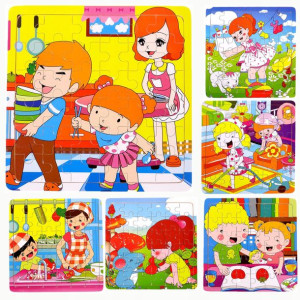 EDUKACYJNE PUZZLE DREWNIANE układanka ZESTAW
