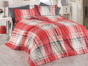 Pościel bawełniana ALEXIA RED/160x200 COTTONLOVE EXCLUSIVE