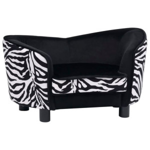 Sofa dla psa, czarna, 68x38x38 cm, pluszowa