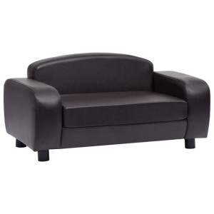 Sofa dla psa, brązowa, 80x50x40 cm, sztuczna skóra