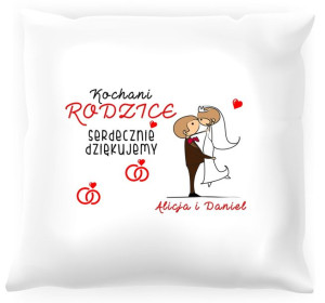 Poduszka personalizowana -  Podziękowania dla rodziców #08