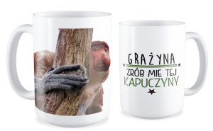Kubek z nosaczem Zrób mie tej kapuczyny