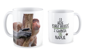 Kubek z nosaczem Co będę kubek brudzić