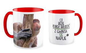 Kubek z nosaczem Co będę kubek brudzić
