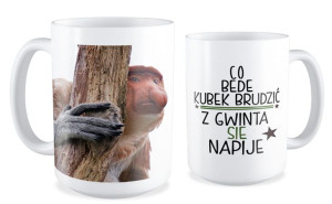 Kubek z nosaczem Co będę kubek brudzić