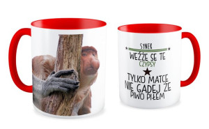Kubek z nosaczem Synek weźże se te czypsy