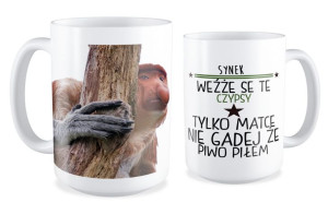 Kubek z nosaczem Synek weźże se te czypsy