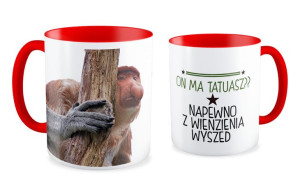 Kubek z nosaczem On ma tatuasz