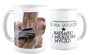 Kubek z nosaczem On ma tatuasz